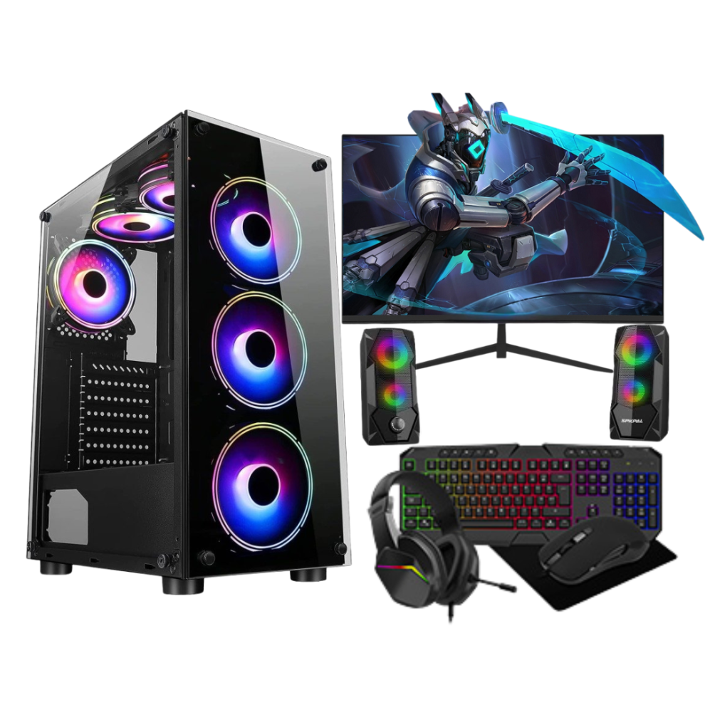 Gaming PC Rig i5 16GB RAM 1TB HDD 512GB SSD GT730 4GB 22" Monitor Bundle
