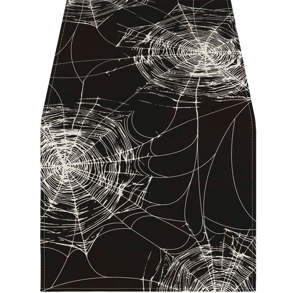 Nappe d'Halloween pastorale toile d'araignée noire adaptée à