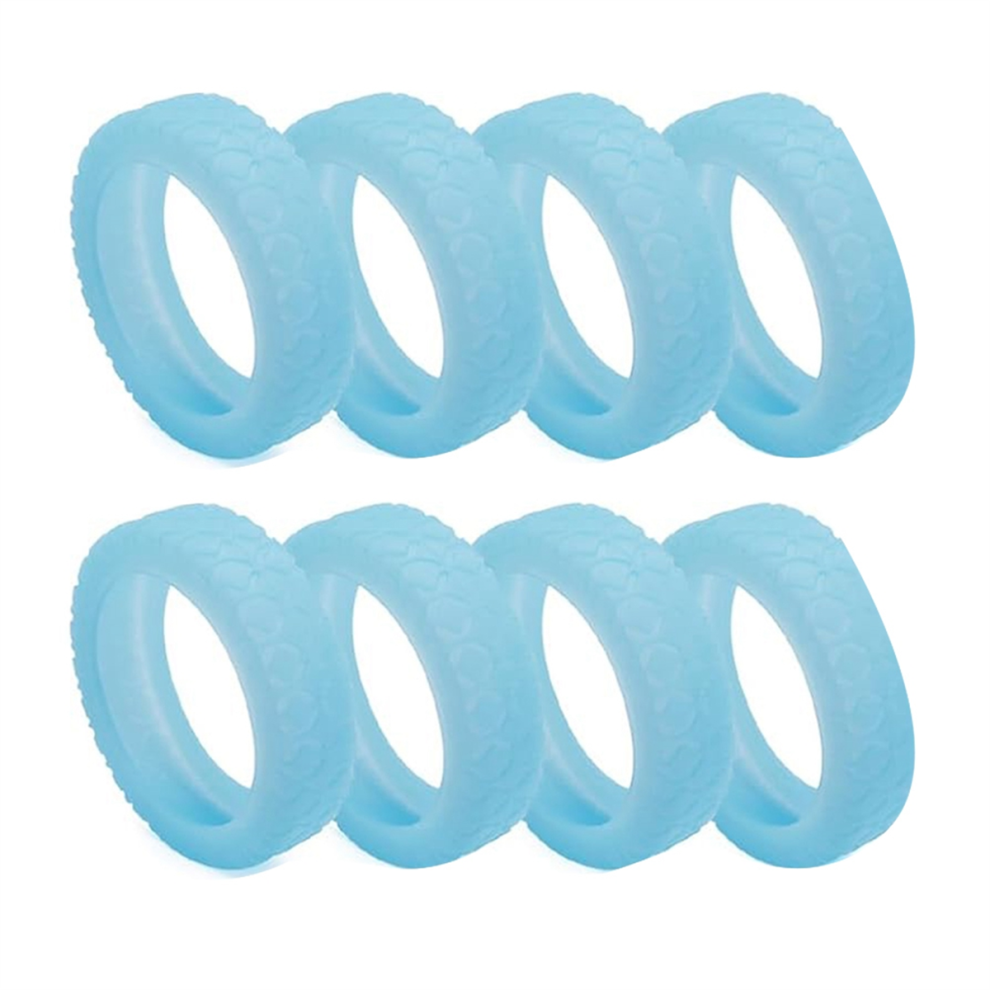 8-Teilige Koffer-Radkappen, Silikon-GepäCkraumabdeckung FüR Die Meisten 8-Roller-Koffer, Fluoreszierendes Blau-image