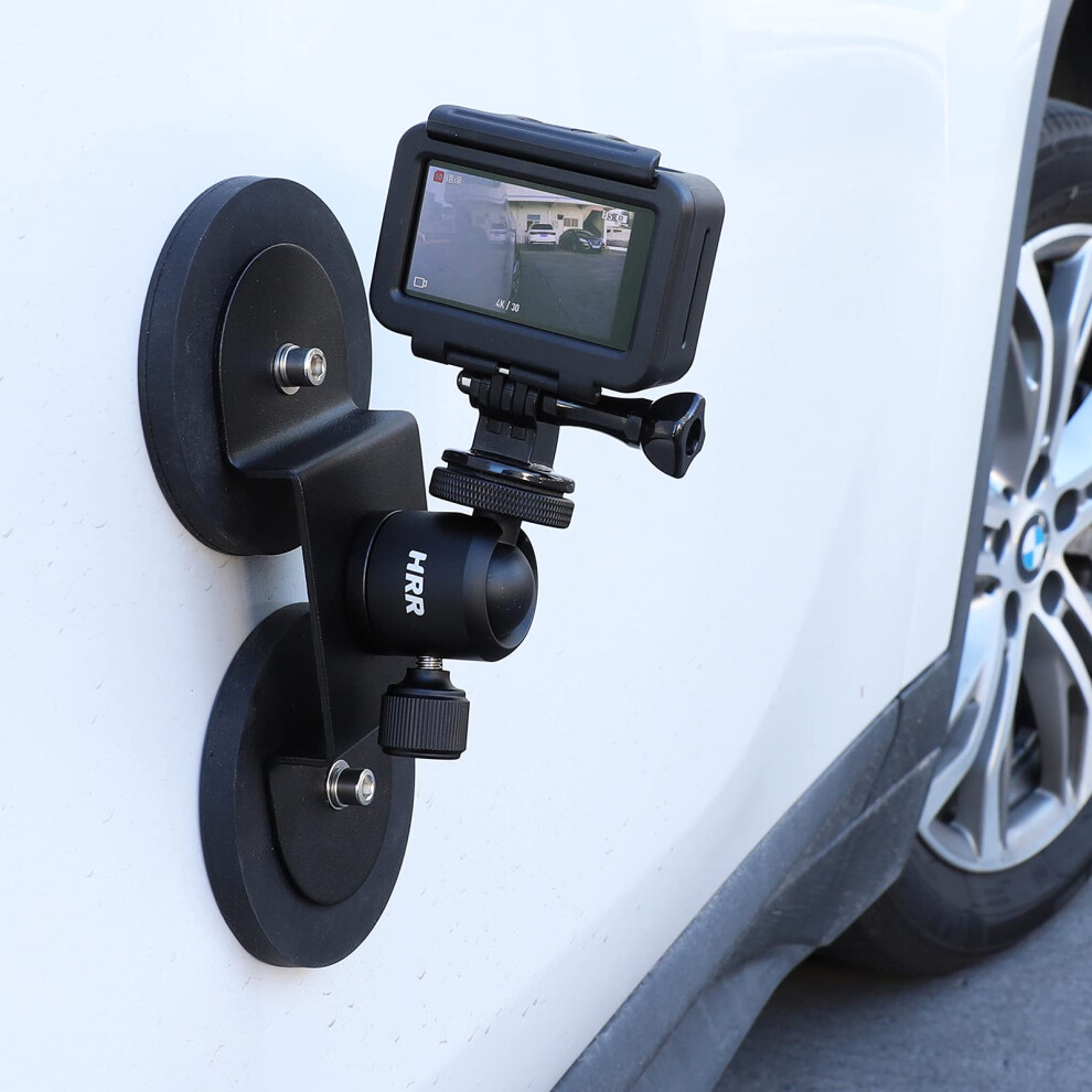 PellKing Magnet Camera Mount for GoPro Heavy-Duty Metal Car Powerful Magnetic Camera Mount with 360 Degree Rotation Ball Head for Car Body Compatible