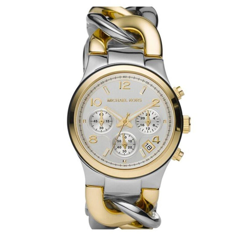 Michael Kors MK3199 Twist Chain Chronograph White Dial Ladies Watch