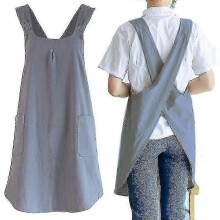 Gardening Apron Cross Back Linen Kitchen Aprons for Women with Cute Pockets for Cooking, Painting, Gardening, Cleaning