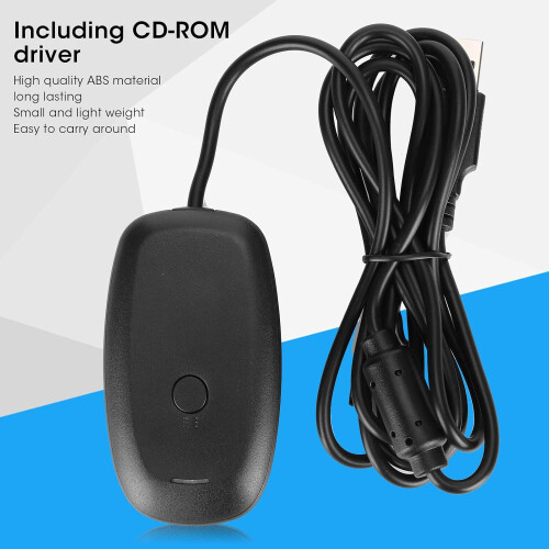 Wireless Gaming Receiver Adapter, USB 2.0 PC Receiver Gaming Controller Adapter Konsole für Microsoft Windows Xbox 360 Desktop -PC -Laptop -Spiele 1