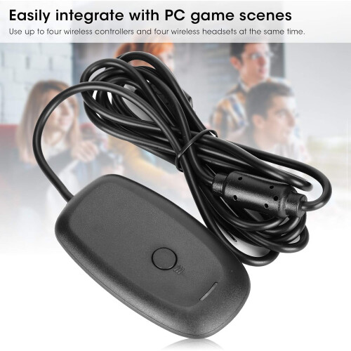 Wireless Gaming Receiver Adapter, USB 2.0 PC Receiver Gaming Controller Adapter Konsole für Microsoft Windows Xbox 360 Desktop -PC -Laptop -Spiele 2