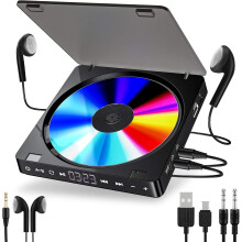Tragbarer CD-Player 1200MAH Persücher WiedenaLfladbarer MP3-CD-Player MIT Doppeltem 3,5-mm-Koopfhörer Weibliche Disc Walkman, Aux