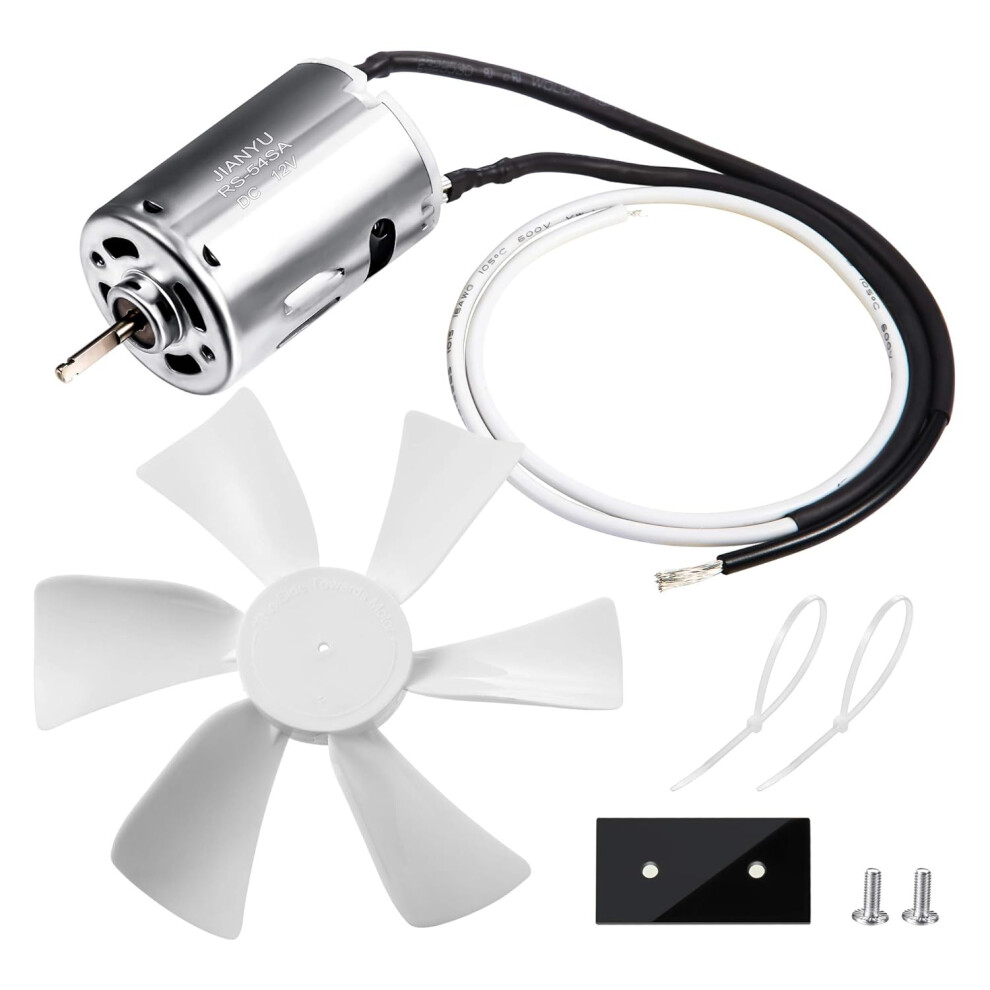 6 Inch Rv Vent Fan, 12V D-Shaft Rv Fan Motor With Fan Blade, Replacement Parts For Rv Roof Celling Bathroom Exhaust White 749691186364