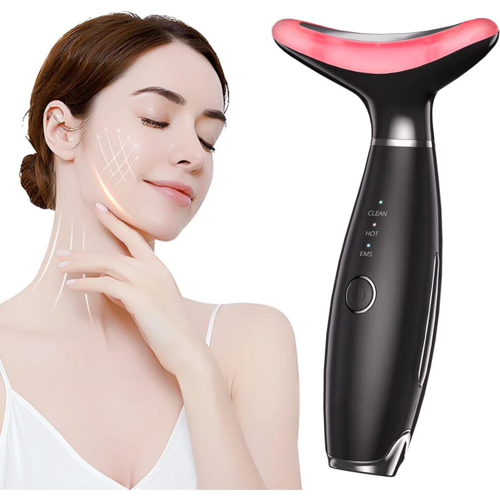 Black/Red/Light () Led Therapy Facial Neck Lifting Messager, Face Lifting Device Therapy Face Massager Electric 3 Modes High Frequency Vibration Ems