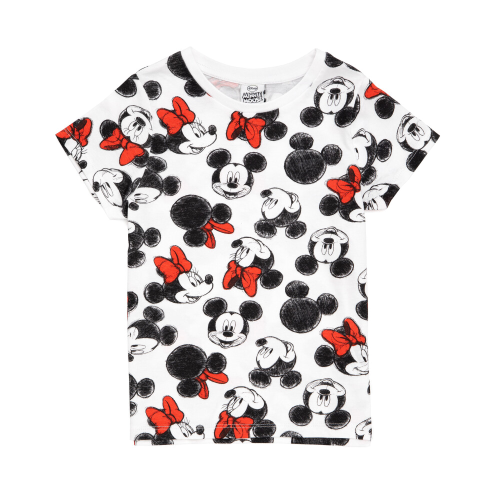 (7-8 Years) Disney Short Sleeved T-Shirt (Girls White)