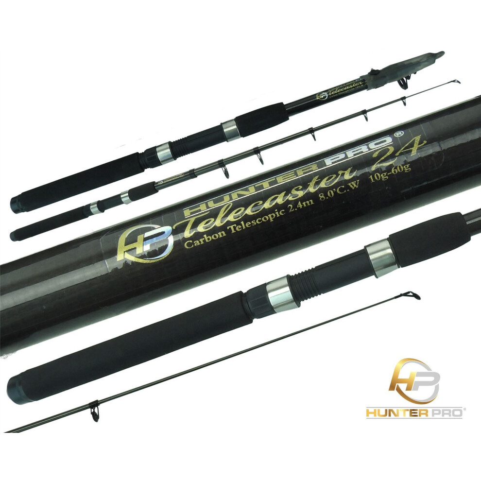 Hunter Pro (8 Foot) Telescopic 6Ft, 7Ft, 8Ft Or 10Ft Carbon Fibre Rod