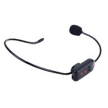 Black Portable FM Wireless Microphone Headset Radio Megaphone for Tour Guide Teaching Meeting Lectures Supplies