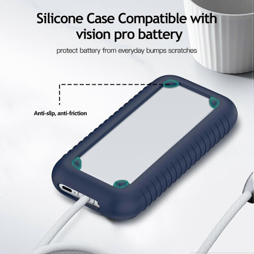 (Blue) Silicon Protective Case for Vision Pro Battery,Anti-Scratch and Shock-Proof Protective Case for VR Vision Pro Battery Accessories 1