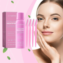 (1pcs) Facial Hair Identifier Spray for Face Shaving Hair Removal for Women, Dermaplaning Tool with 4Pcs Brow Blade