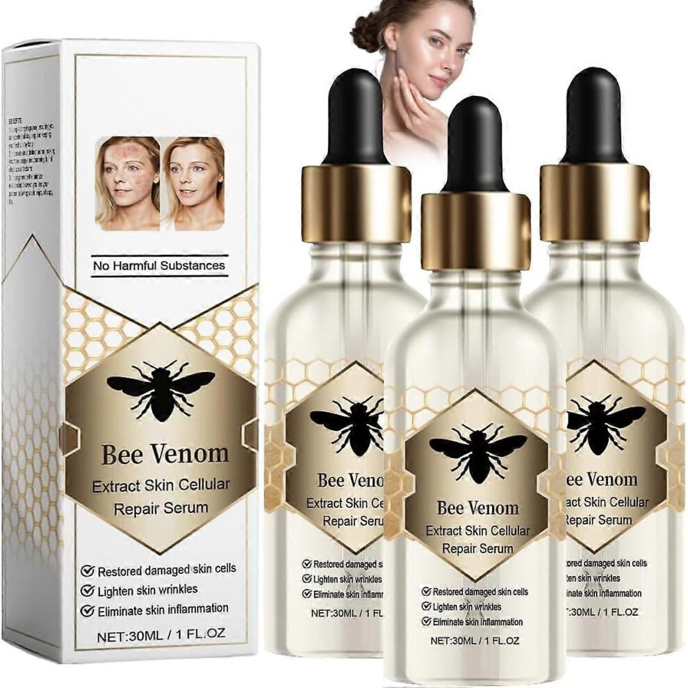 (3pcs) Bee Venom Serum, Bee Venom Extract Skin Cellular Repair Serum, Bee Venom Firmming Serum Against Cellulite, Anti-Wrinkles Moisturizer
