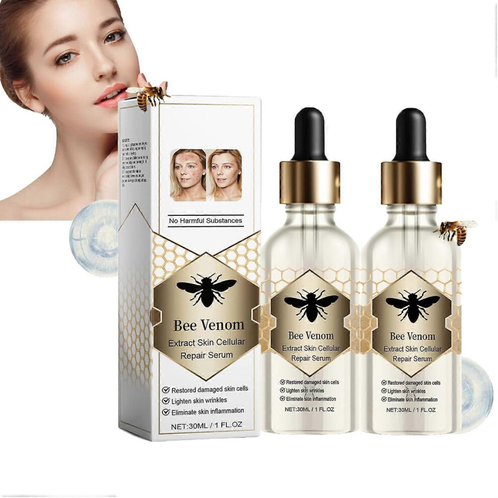 (2pcs) Bee Venom Serum, Bee Venom Extract Skin Cellular Repair Serum, Bee Venom Firmming Serum Against Cellulite, Anti-Wrinkles Moisturizer
