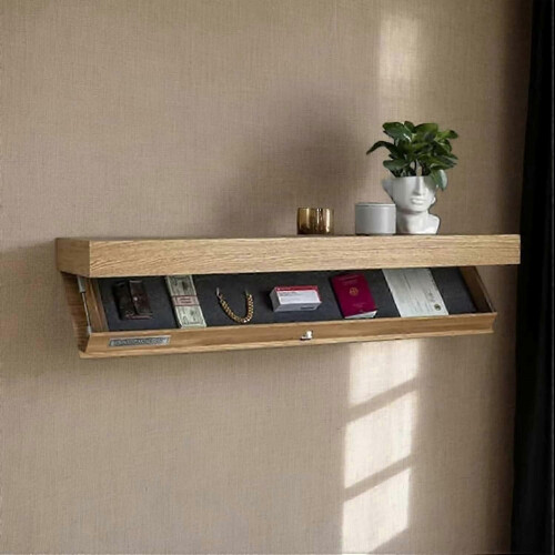 (Black, Multicolor) Wall Mount Floating Shelf Hidden Storage Box Secret Compartment Organizer for Home Office - Black 2