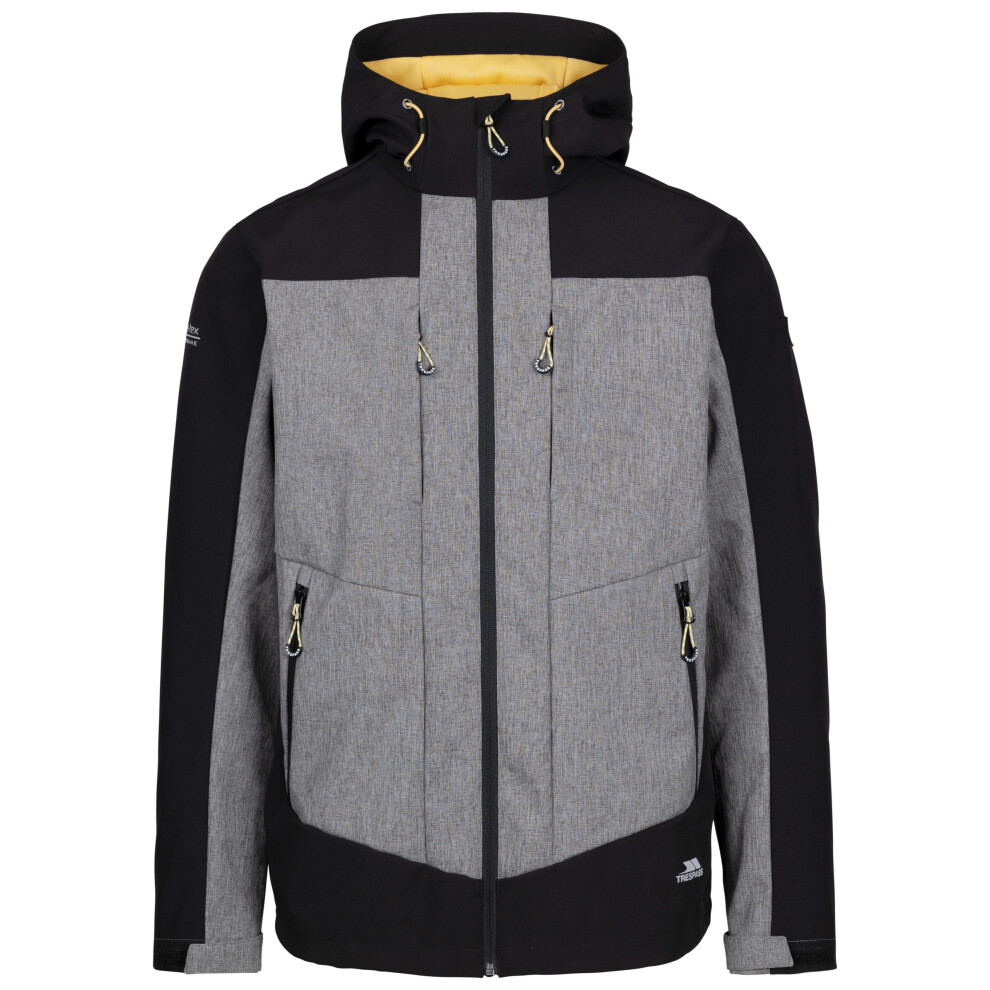 (L, Black) Trespass Mens Softshell Jacket with Hood Tamston