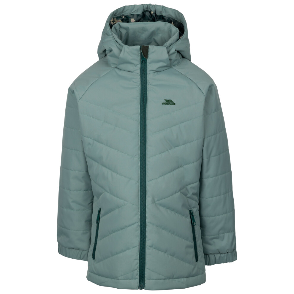 (7-8 Years, Teal Mist) Trespass Kids Quilted Padded Casual Jacket Andee