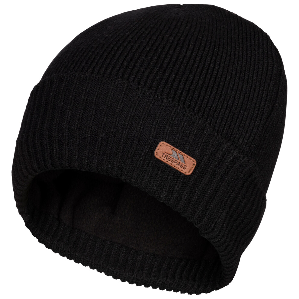 (L/XL, Black) Trespass Unisex Adult Beanie Fleece Lined Chuck
