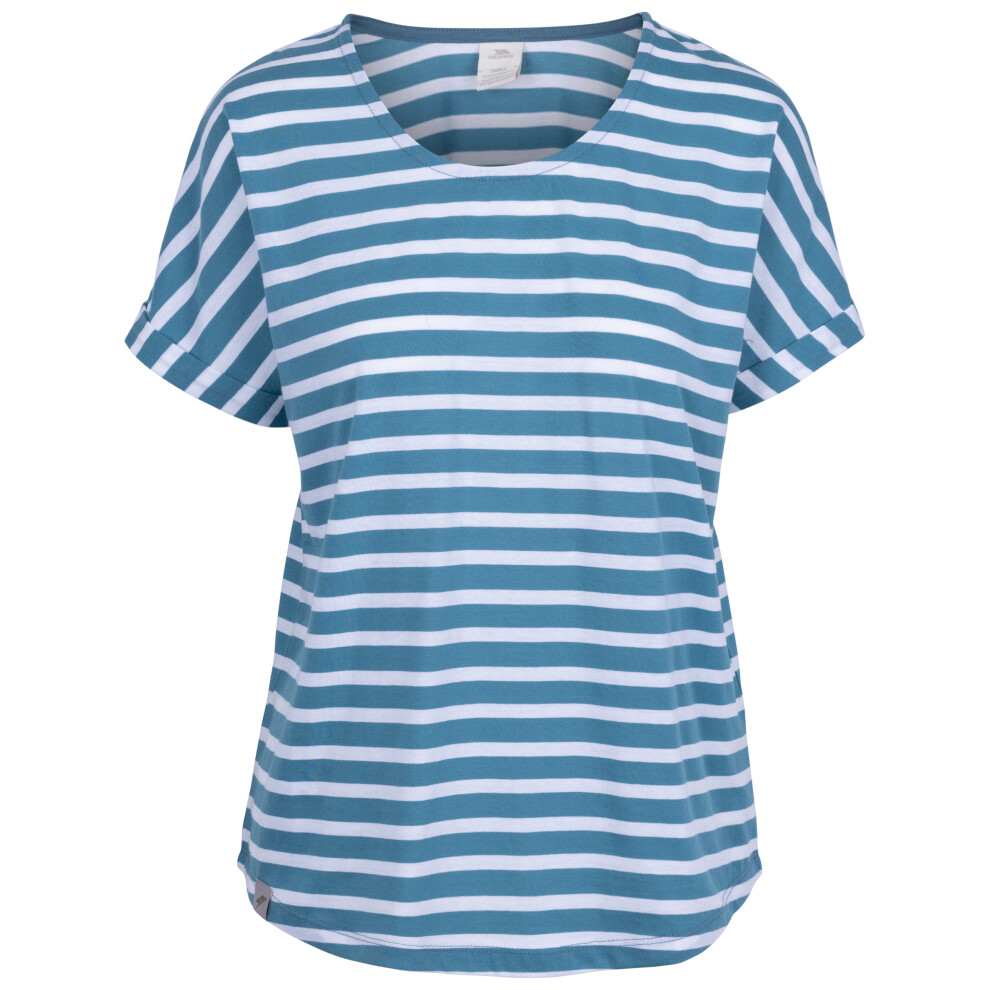(12, Storm Blue Stripe) Trespass Womens Round Neck Striped T-Shirt Megan
