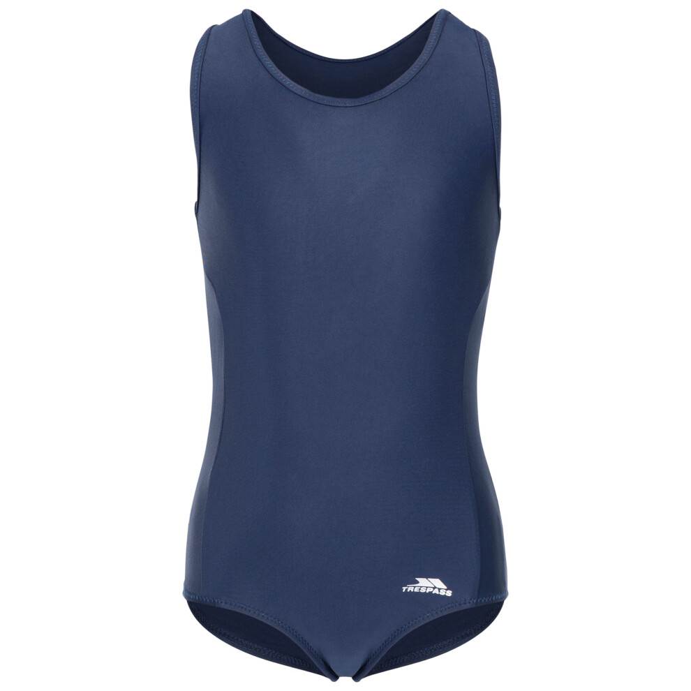 (9-10 Years, Navy) Trespass Girls Swimming Costume Swimwear Wakely