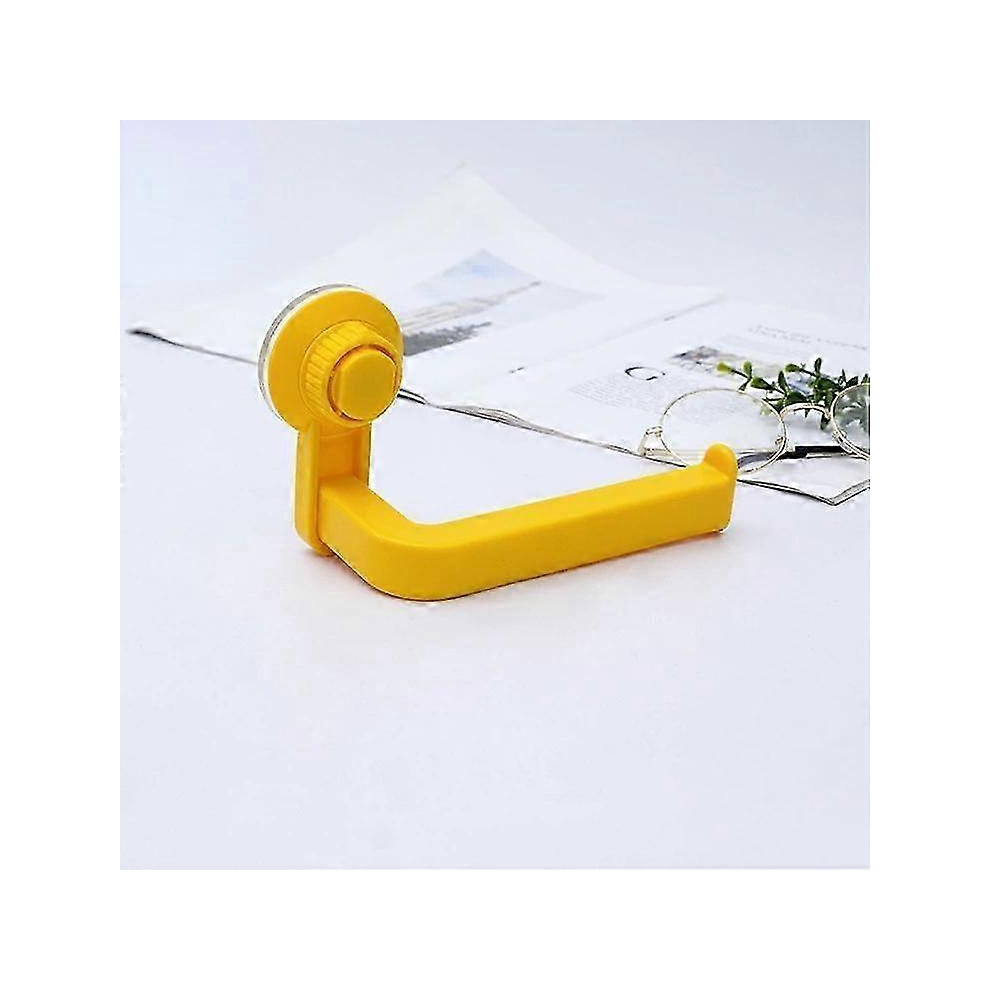 (yellow) Suction Cup Toilet Paper Holder Wall Mount No Punching Roll Tissue Towel Holder Bathroom Kitchen Accessories-image-OPC-PGJG9QD-NEW