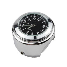 Stainless Steel Waterproof Handlebar Mount Round Dial Clock for Motorbike Motorcycle Practical And Useful1pcs-silver