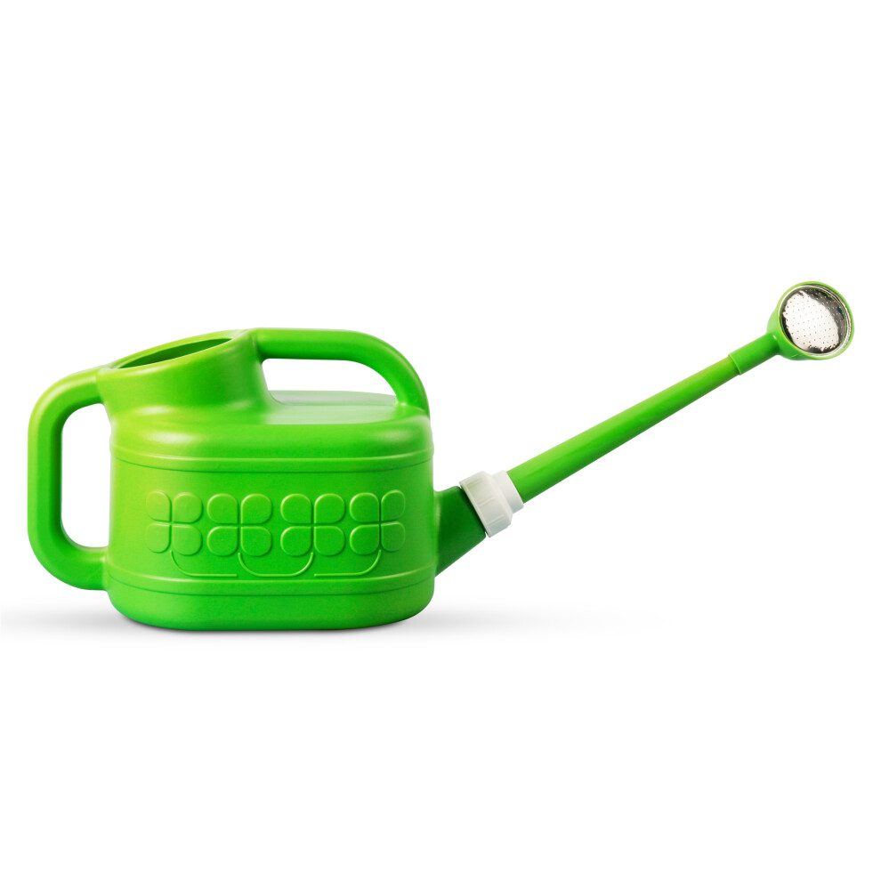 (Green) Keplin  8L Plastic Watering Can with Stainless Steel Sprinkler Rose, Durable Garden Watering Jug for Plants & Flowers ,Outdoor & Indoor Watering Can