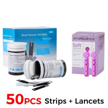 (Seulement 50 pièces de bandelettes et lancettes) Glucomètre sanguin - bandes de test et lancettes - diabète - glucomètre numérique