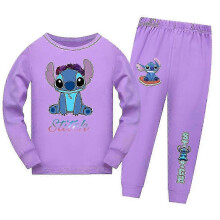 (9-10 Years,Purple)Kids Boys Girls Lilo Stitch Pyjamas Sleeve Pants Sleepwear Pjs Set Pajamas Outfits A 7-14