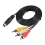 1.5M 4.9ft 3 Male to 4 Pin S-Video TV PC Conversion Cable 2