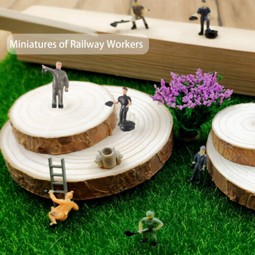 25 Stueck Bemalte Figuren 1:87 Eisenbahner Miniaturen mit Eimer und Leiter 2