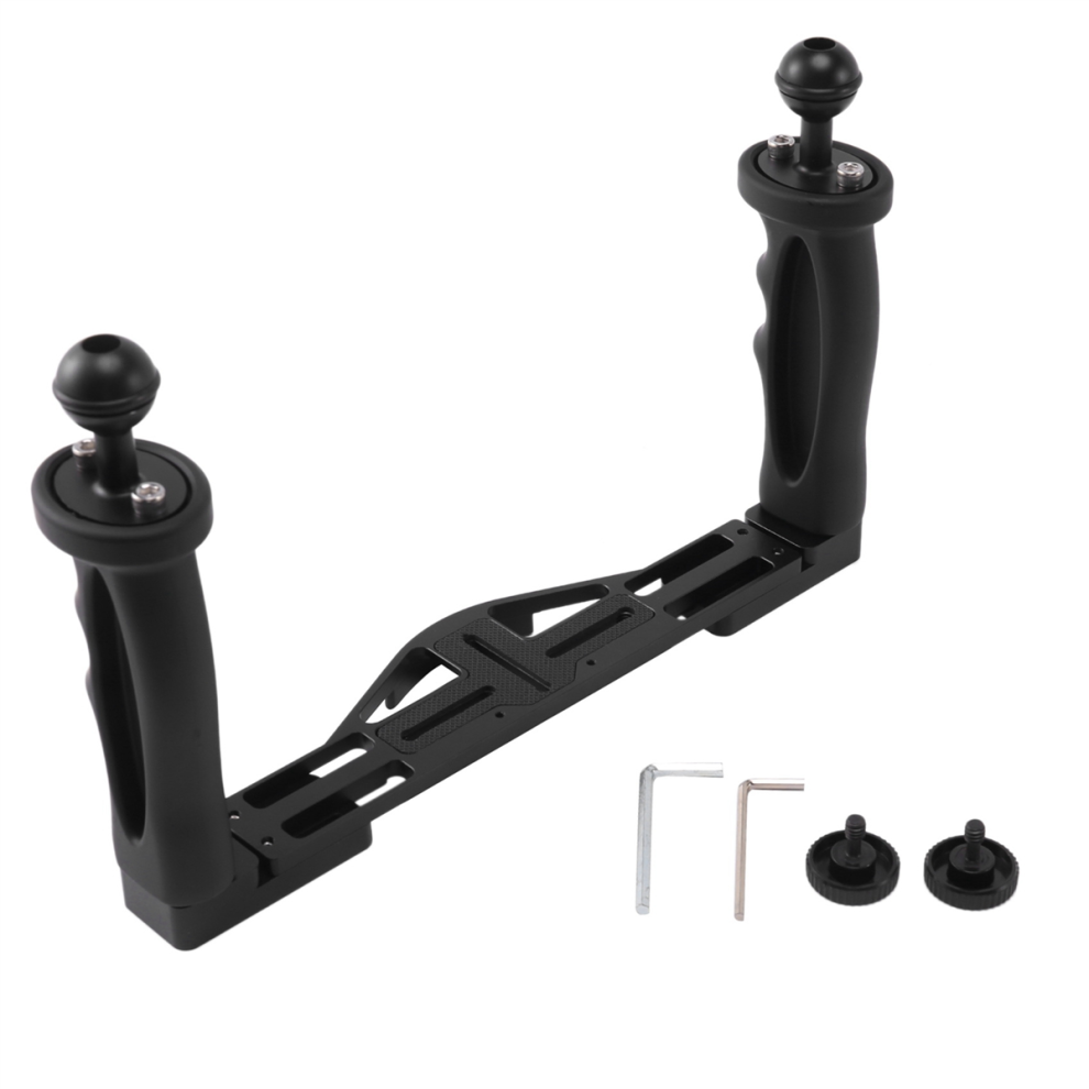 Dual Handheld Stabilizer Diving Underwater Camera Housings Tray/Grip Waterproof With Double Handle For Dome Port Case 4852487660637