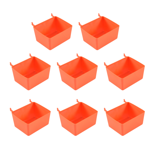 8 Pieces Pegboard Bins Kit Parts Storage Accessories Workbench for Organizing Hardware(Red) 2