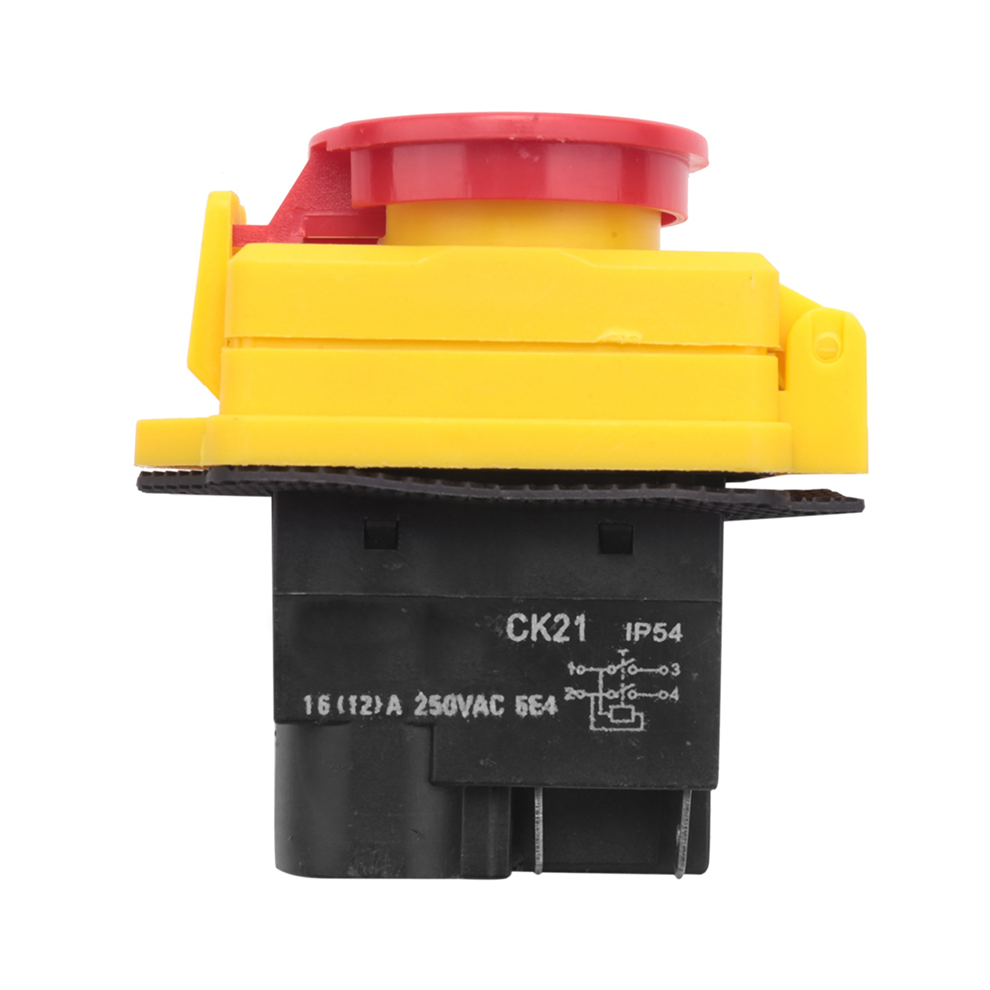 250V 16A Ip54 Start Stop Switch No Volt Release With Emergency Push Button Electromagnetic On Off 4854020334319
