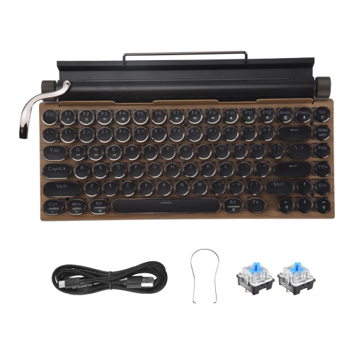 Retro Typewriter Keyboard Wireless Bluetooth Mechanical Keyboards 83 Keys Computer for Laptop PC Gaming