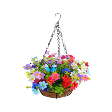 Artificial Hanging Flowers in Basket for Patio Lawn Garden Decor, for the Decoration of Outdoors and Indoors