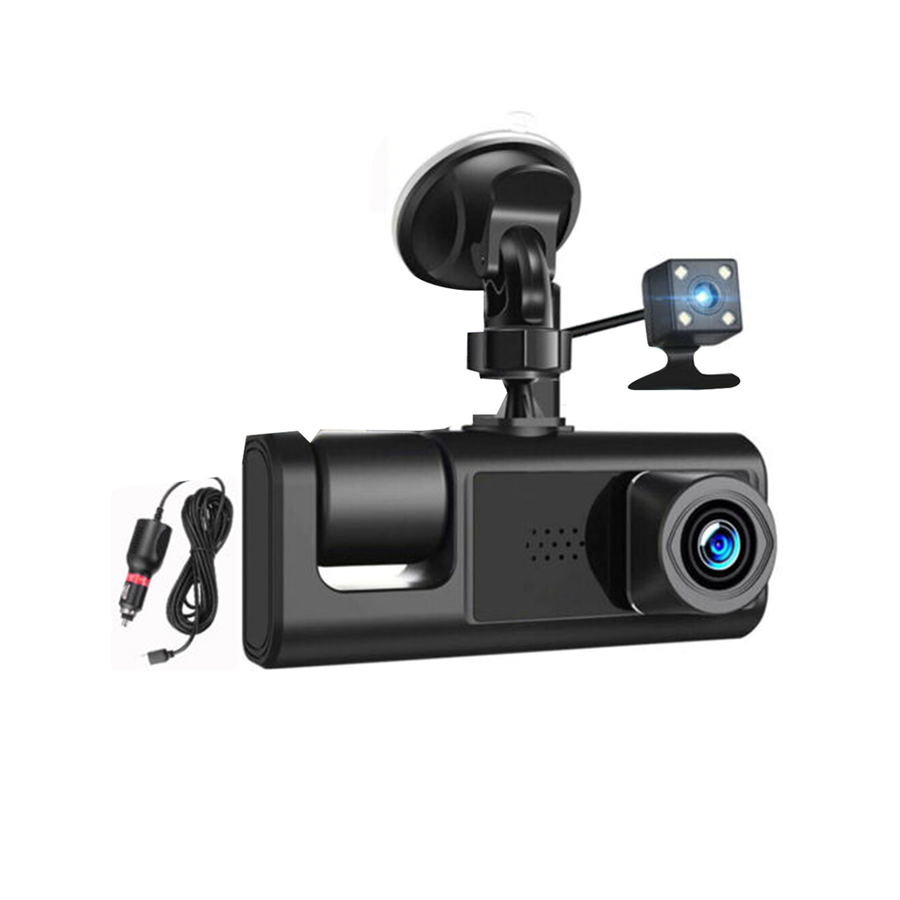 Car Dvr Hd 1080P 3-Lens Inside Vehicle Dash Camthree Way Camera Dvrs Recorder Video Registrator Dashcam Camcorder 4854020342017