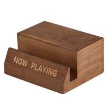 Wooden Vinyl Record Holder Display Stand - Tabletop Now Playing Album Cover Holder- Single CD LP Shelf
