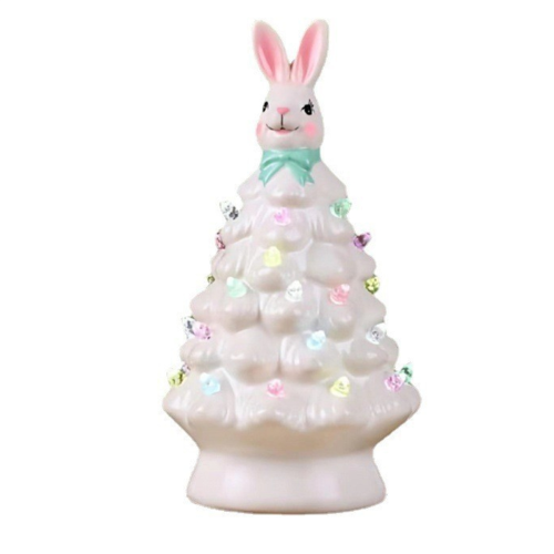 Easter Bunny Tree Decorations,Light Up with Colorful Lamp Beads, Operated Artificial B