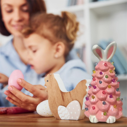 Easter Bunny Tree Decorations,Light Up with Colorful Lamp Beads, Operated Artificial B 2