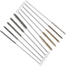 10 Pieces Wire Tube Brushes for Cleaning Pipe Brass Brush Cleaner Brush,5 Sizes