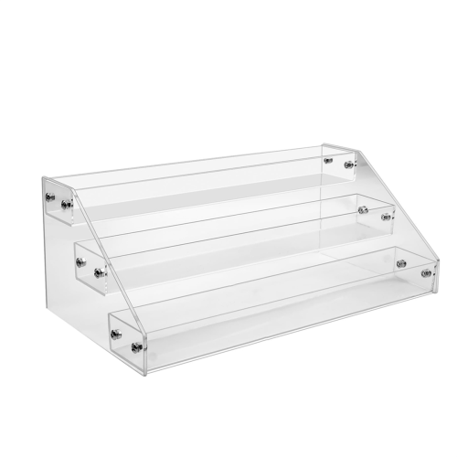 3 Tier Clear Acrylic CD Holder Cascading Storage Rack