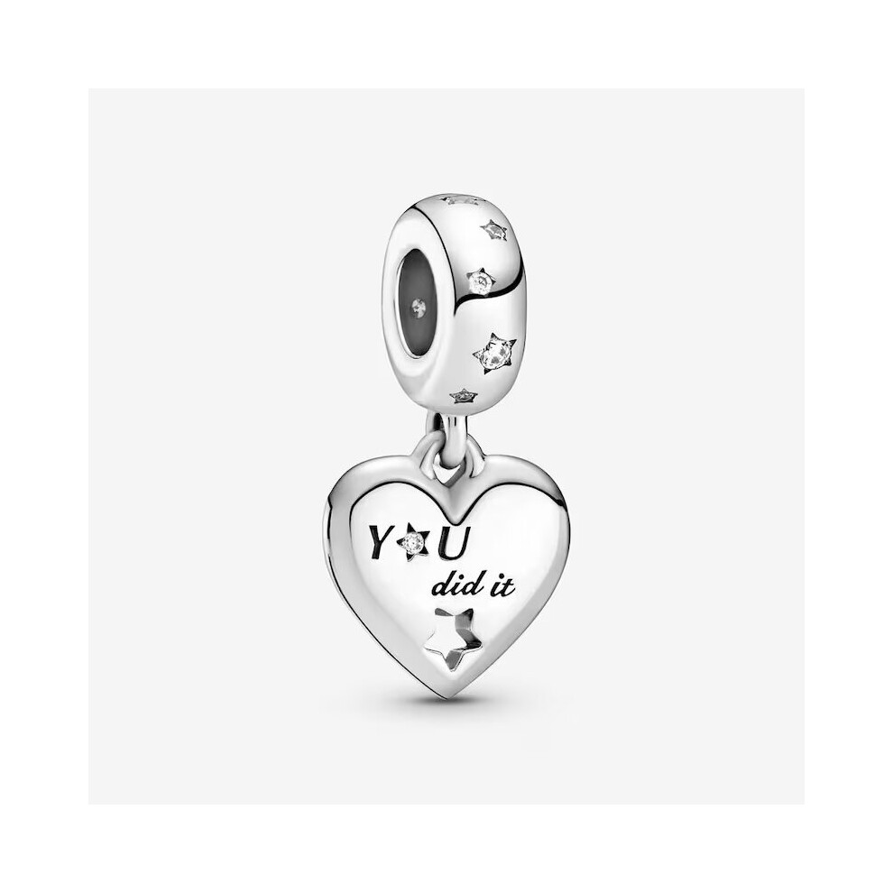 Congratulations Heart and Stars Dangle charm Fit For Women Jewellery