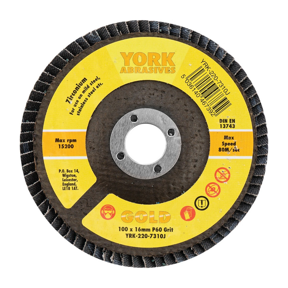 100x16mm F/Glass Zirc Flap Disc P60