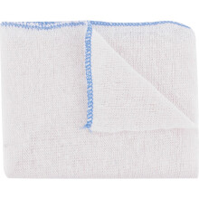 White Cotton Dishcloths Blue Trim, Pack of 10