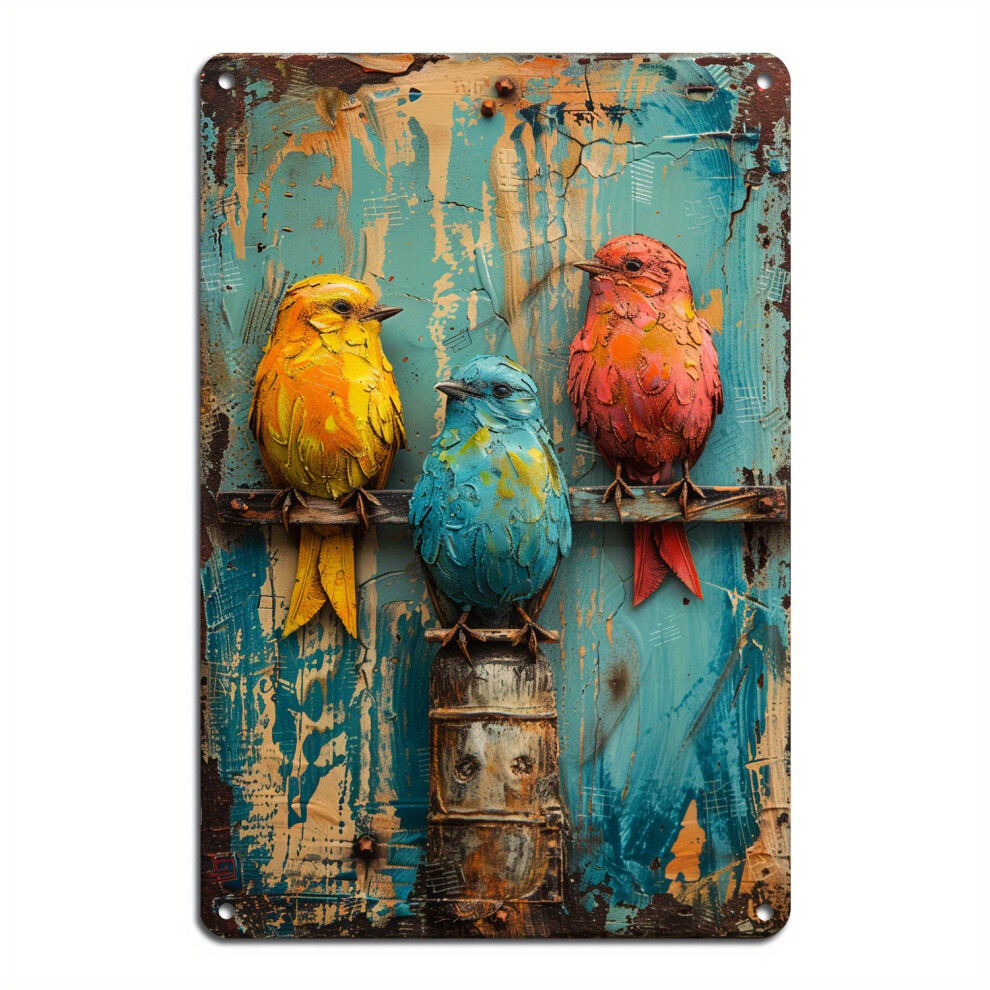 Garden Decor Vintage Metal Tin Sign Signs For Farmhouse Yard Wall Decorations birdie