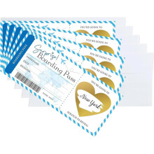 (Blue) Boarding Pass Scratch Card,Scratch Card Reveal Surprise Trips,Personalised Boarding Unique Travel Cratch&Reveal Surprise Trip