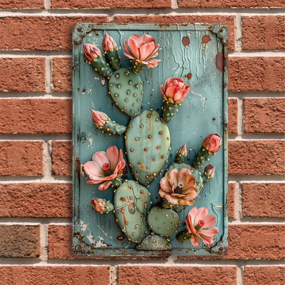Garden Decor Vintage Metal Tin Sign Signs For Farmhouse Yard Wall Decorations cactus