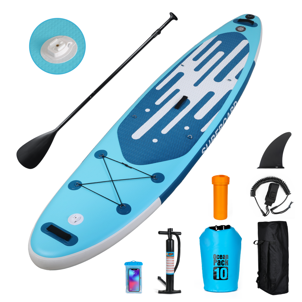 (Blue) 11FT Inflatable Stand Up Paddle Board Complete Kit