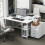 Homcom HOMCOM 120 x 60 cm Home Office Desk Reversible Study Table for Bedroom White 7